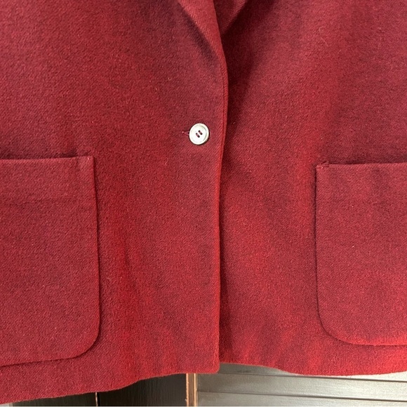 100% Cashmere Vintage Nordstrom Gallery Red Burgundy Blazer Jacket, Size 8 - Picture 7 of 12